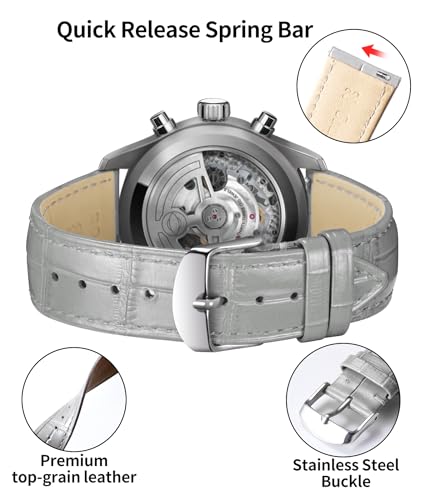 Image of BINLUN Leather Watch Band Genuine Calfskin Replacement Watch Strap Quick Release Crocodile Pattern 10 Colors 13 Sizes for Men Women(10mm,12mm,14mm,16mm,17mm,18mm,19mm,20mm,21mm,22mm,23mm,24mm)