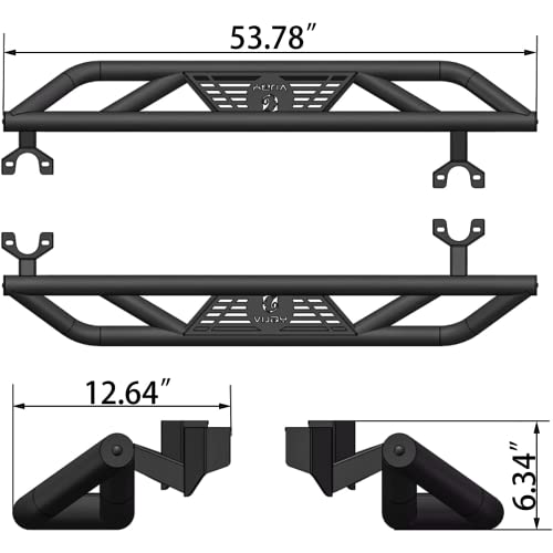 Estribos laterales de acero negro para Jeep Wrangler JK 2007-2018 miniatura 2