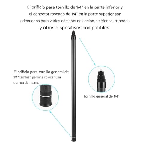 Trípode para cámara deportiva extensible de fibra de carbono ligero 7