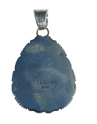 Skyway Handmade Collectible Picture Jasper Pendant Inlaid W/Stabilized Turquoise & Onyx Native American Jewelry #TOP2