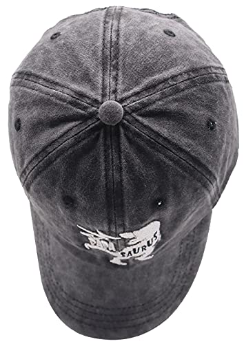 Manmesh Hatt Papa Saurus Dinosaur Hat, Funny Birthday Gifts For Dad, Adjustable Washed Embroidered T Rex Baseball Cap For Men #TOP2