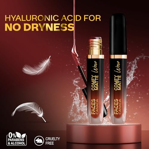 Image of FACESCANADA Comfy Matte Wow Liquid Lipstick Nude Nectar 08 3.8ml | One Swipe Application | Highly Pigmented | Comfortable Wear | Glides Smoothly | Long Lasting | Transferproof