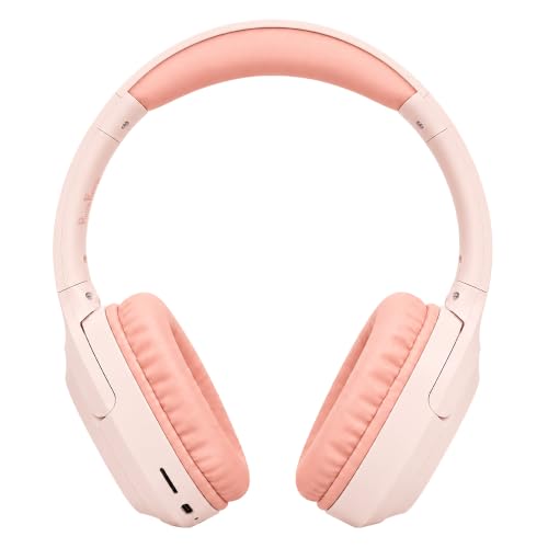 Image of PunnkFunnk BeatXtra Lite Premium Wireless Bluetooth Headphones V5.3, Over Ear Stereo Headset with Built-in Microphone, 40mm Drivers, AUX Mode, Comfortable Cushions, Up to 250 Hours Standby (Pink)