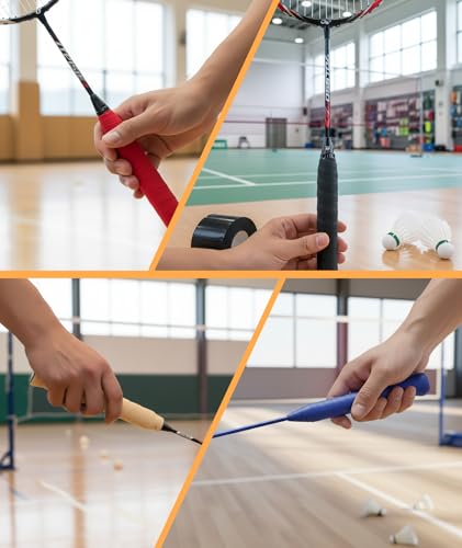 Image of 4 Pcs Badminton Cushion Wrap, Badminton Grip Tape, Cushion Wrap for Badminton Grip, Helps Reduce Hand Fatigue, Suitable for Badminton and Other Racket Sports