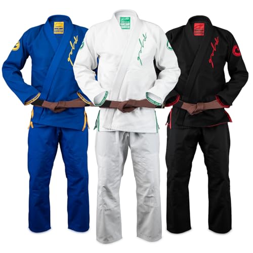 Gold BJJ Comp380 Gi - Lightweight IBJJF Legal Jiu Jitsu Gi for Men and Women (White, A3H)