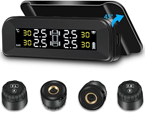 Système TPMS Solaire Pour Camping-car, Surveillance Pression Pneus Avec écran Haute Luminosité Réglable