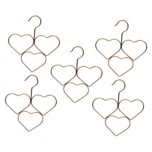 Mobestech 5Pcs Heart Shaped Scarf Hangers Multi Functional Decorative Clothes Organizers Space Saving Hanging Rack for Scarves Belts Ties and More