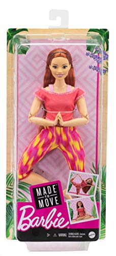 Barbie GXF07 - Made to Move Puppe mit braunem Haar, bewegliche und sportliche Modepuppe mit 22 Gelenken, Spielzeug ab 3… – Bild 8
