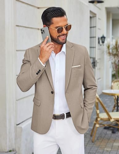 COOFANDY Men's Casual Blazer One Button Sport Coats Lightweight Suit Jacket2