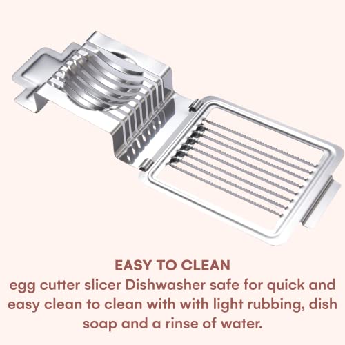 Kitchtic Egg Slicer For Hard Boiled Eggs - Stainless Cutter For Eggs - Heavy Duty Egg Chopper - Dishwasher Safe Soft Fruit Slicer For Strawberry, Kiwi, Bananas #TOP2