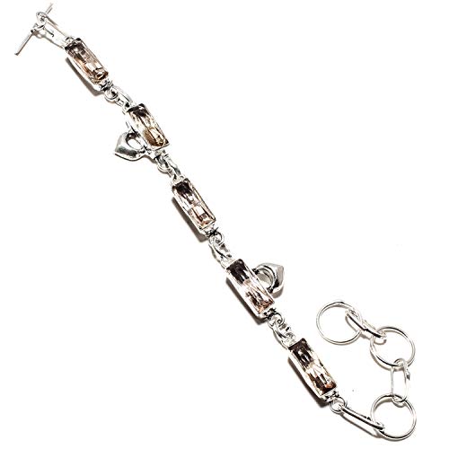 Bracelet en topaze fumée argent sterling 925 plaqué ajustable flexible SF-1061