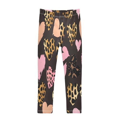 Bolaz Toddler Girls Leggings Printed Yoga Pants Leggings Leopard Heart for Kids