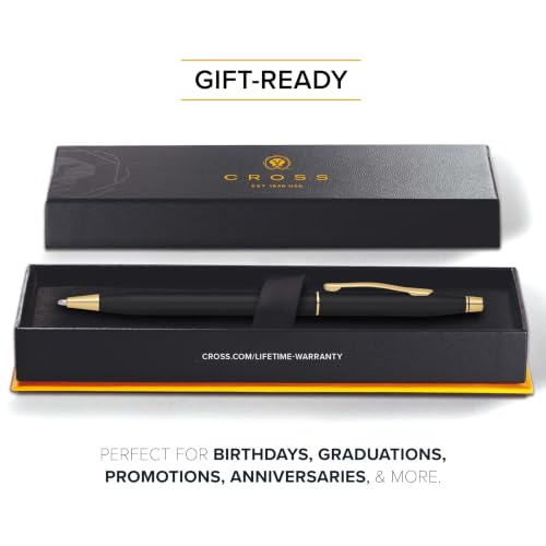 Image of Cross Classic Century Ballpoint Pen, Black & Gold, Medium Point, Black Ink | Refillable Pen for Effortless Writing, Durable Construction, Premier Distinctive Look, Gift-Ready Presentation