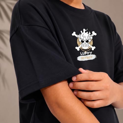 ARTWEN Boys Anime Graphic T-Shirt Black - Image 5