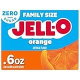 Jell-O Orange Zero Sugar Low Calorie Gelatin Dessert Mix, Family Size, 0.6 oz Box