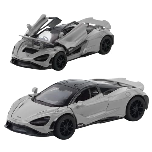 Image of JOY JUNCTION Limited Edition 1:32 Scale Metal Pull Back Toy car with Openable Doors, Light & Engine Sound - Realistic Collectible for Boys Kids 3+ Years & Above (McLaran 765LT JJ333 Grey)