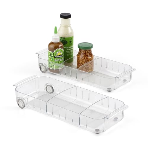 Image of YouCopia Multi Trolly Multipurpose Portable Storage Floor Standing Or Tabletop Rack|Trolley with Wheels for Kitchen Storage, Tiered Shelf Kitchen Trolley Modern Knits Transparent (Clear)