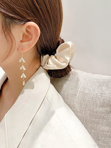 Women's Stone Studded Leaf Drop Dangle Earrings