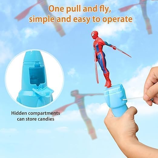 Image of Sider- Flying Action Figure Toy, Pull String Launcher, Outdoor Flying Herro for Kids