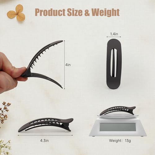Pinzas planas para cabello 12 unidades mate miniatura 3
