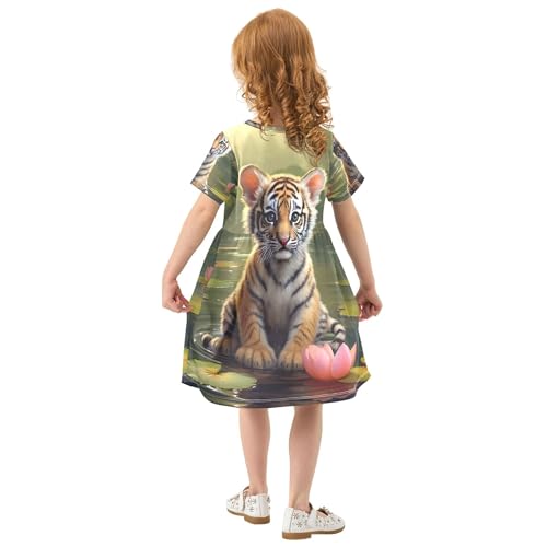 Tiger Cub Lily Floral Toddler Girls' Dresses Summer Short Cute Beach Dress Little Girl 2t3