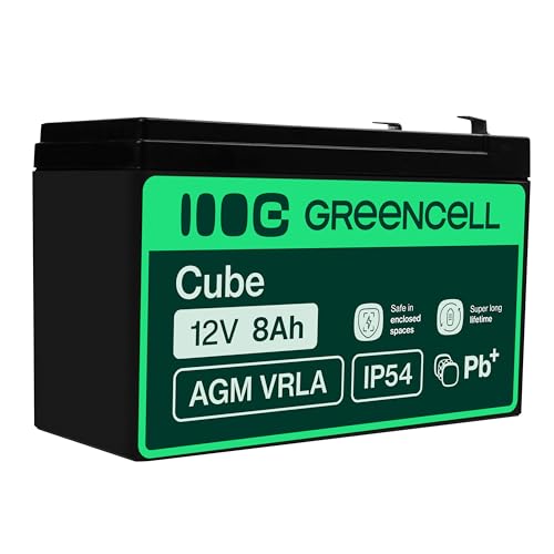 GreenCell Rechargeable Batterie AGM 12V 8Ah accumulateur au Gel Plomb Cycles sans Entretien VRLA Battery étanche Résistantes| Jouets | Installations d'alarme...