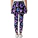 Cndexd Girl's Leggings with Ruffle Skirt 2 in 1 High Waisted Stretchy Ankle Length Skirt Pants for Little Kids Yoga Pants Fashion Purple Butterfly