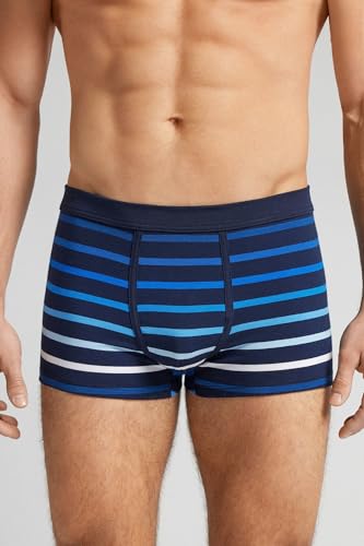 Man's Blue Stripe Print Superior Cotton Boxers2