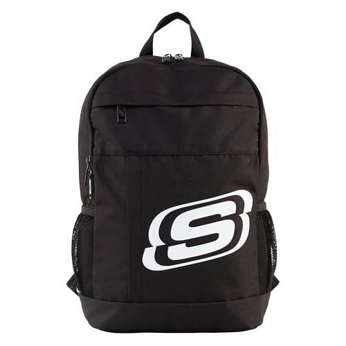 Skechers 365 Central Travel Backpack for Women & Men, College Backpack, Laptop Bag, Multipurpose Back Pack & Book Bag (Black & White)