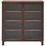 無印良品 ウォールナット材キャビネット・ガラス扉 幅80×奥行40×高さ83cm 37154483