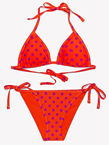 Smart & Sexy Womens String Bikini Set, Bright Polka Dot Print, Small Us #TOP4
