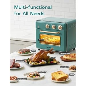 Neretva 21 QT 6 in 1 Toaster Oven Air Fryer Compact Toaster Ovens Countertop with 5 Slices 1500W Rapid Heat Air Fryer Toaster Oven Combo Stainless Steel for BakeToastBroilAir FryerDefrost