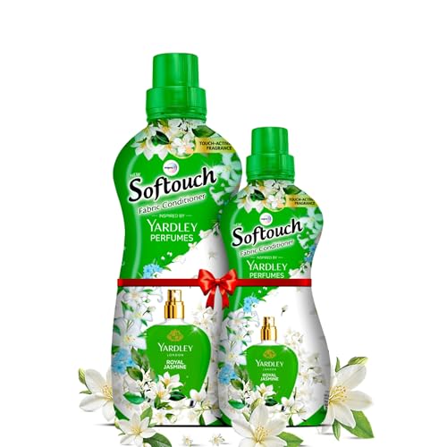 Image of Softouch Yardley Royal Jasmine 800+210 ml Fabric Conditioner | Long lasting fragrance for clothes
