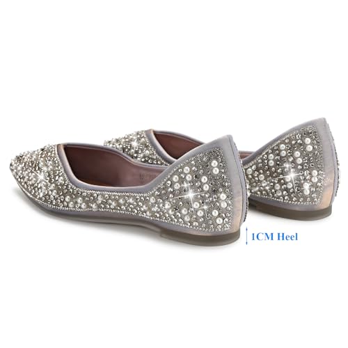 Dressy Flats Shoes for Women Comfortable Wedding Flats Rhinestone Fancy Ballet Flats Pointy Toe Flats 5