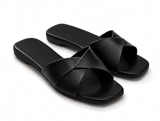 Women's Cross Strap Flat Slide Sandals AC8-FLAT-picture-59