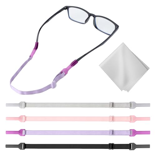 Buyisgle No Tail Eye Glasses Holder Strap - Adjustable Sunglasses Straps Cords for Men Women - Eyeglasses Holders Around Neck - Eyewear String Lanyard Retainer - 4 PCS13.5in Multicolor