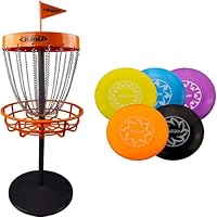 Guru Disc Golf Mini Basket Set, Mini Discgolf Korb, 5 Mini-Discs, Indoor & Outdoor Frisbee Golf