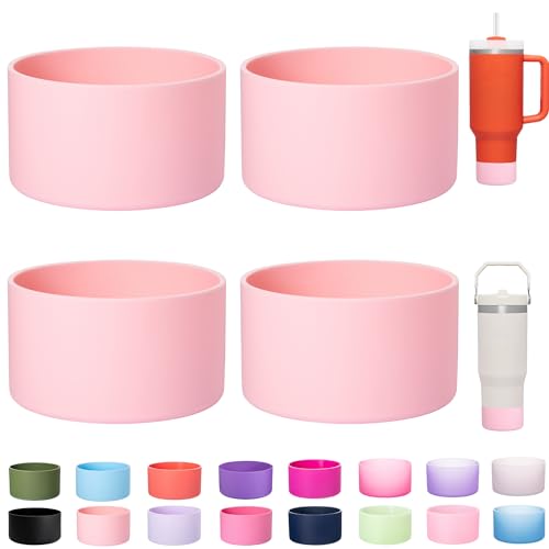 4-Pack Silicone Boot for Stanley cups 40-30 oz, Boots for Stanley cup Accessories Non-Slip,Noise-Reducing Bottom Protector for Quencher H2.0 30-40oz IceFlow 20-30 oz,Ideal for home,Office & gym use
