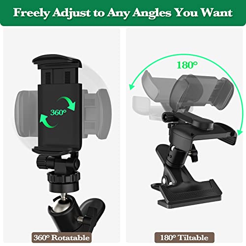 MoKo Golf Handyhalter Golfschwungs, Universal Golf Smartphone Halter 360° Drehbar Golf Handy Clip Halter Golf Swing Analyzer für 4,7 - 6,8 Handy Golf Handyhalter für Golf Trolley Golfwagen, Schwarz