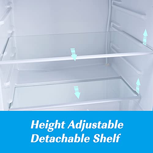 3.2 Cu. Ft. Stainless Steel Double Doors Compact Mini Refrigerator Internal Freezer Compartment Cooler Fridge Perfect For Home Kitchen Hotel Office Dorm Wet Bars Adjustable Temperature Mechanism #TOP6