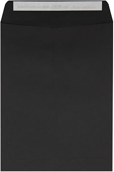 LUXPaper 9 x 12 Open End Envelopes | Peel & Press | Midnight Black | 80lb. Text | 50 Qty