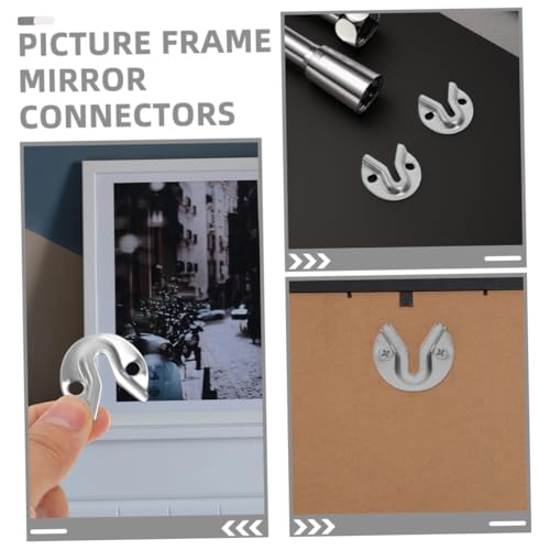 Image of Keyhole Hangers 8pcs Picture Hanging Hardware Wall Mount Brackets Clips Heavy Duty Wall Hangers for Frames Mirrors Artwork