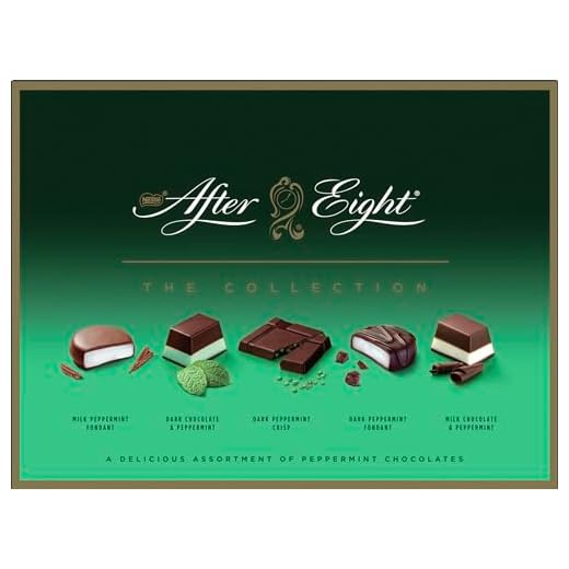 Nestlé AFTER EIGHT The Collection, Pfefferminzpralinenmischung mit dunkler Schokolade und Milchschokolade, raffiniertes Schokoladengeschenk für Genießer, 1er Pack (1x199g)