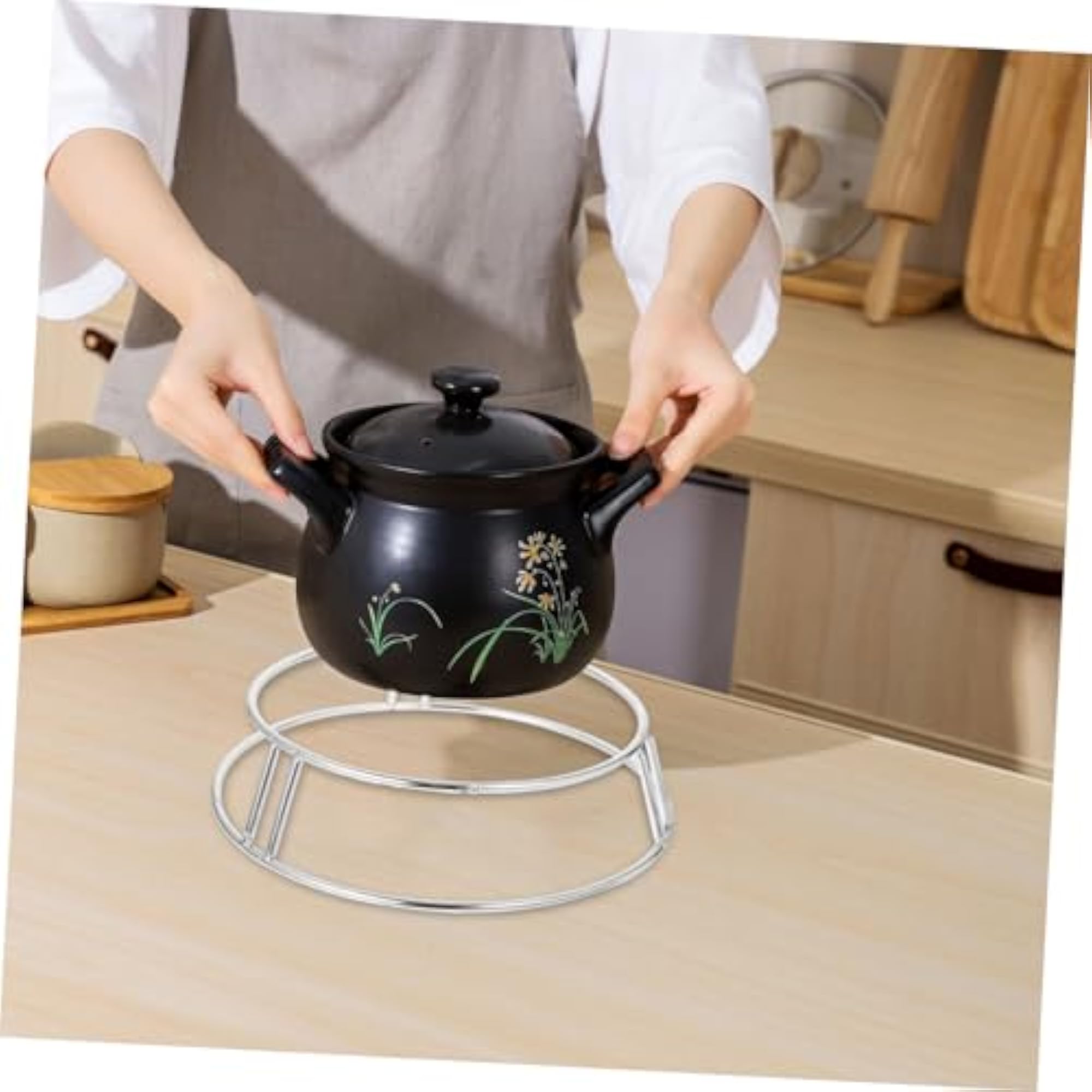 Stainless Steel Pot Rack Multi-Function Outdoor Pan Holder for Kitchen