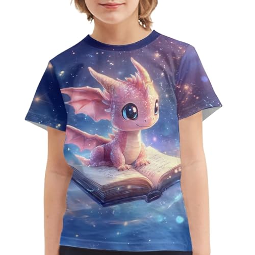 Image of Kids Graphic T-Shirt Boys Girls Novelty Tees Top Short Sleeve Shirts Summer Blouses 3-16