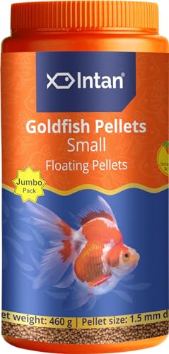 Image of Intan Goldfish Pellets for Fish | Small Floating Pellets | Daily Nutrition Fish Feed for Health & Growth | Jumbo Pack 460 Gm, Pellet Size - 1.5 mm Dia