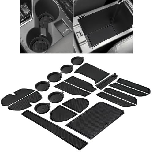 SENSHINE Cup Holder Insert for Subaru Crosstrek Accessories 2024 2025 Impreza Accessories 2024 2025 Center Console Liner Door Pocket Slot Mat Non-Slip Anti Dust Cup Coaster Pad 20Pcs (Black Trim)