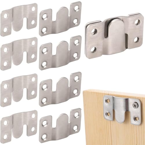 AORVYUI 15 Piezas Soportes Empotrado de Montaje Oculto Enclavamiento Hebilla, Soportes Colgadores Colgante de Pared, Soporte de Pared de Acero Inoxidable para Cuadros, Marco Sofá Foto
