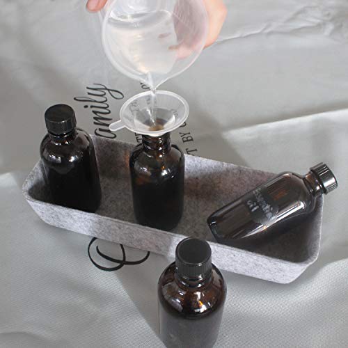 Bpfy 12 Pack 4 Oz Amber Boston Glass Bottle With Black Poly Cap, Funnel, Chalk Labels, Pen For Homemade Vanilla Extract, Essential Oils, Herbal Medicine, Wedding, Christmas, Holiday Gift (Amber) #TOP3