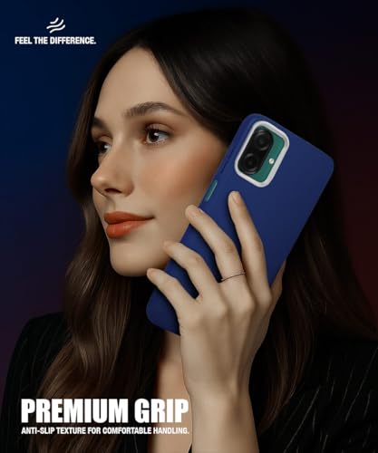 Image of WOW IMAGINE Back Cover for Samsung Galaxy M17e 5G | F70e 5G | M07 | F07 | A07 | A07 5G | Ultra Slim Flexible Non-Slip Grip | Inner Fabric | Metal Camera Ring & Lightweight Soft Mobile Case - Blue